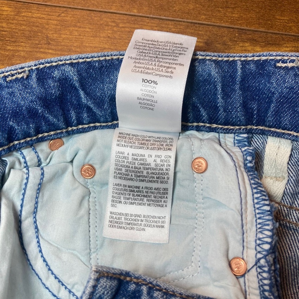 Mother Superior The Tune Up Hover Cuff Jeans Blue High Rise Straight Leg Size 24 - Picture 7 of 11